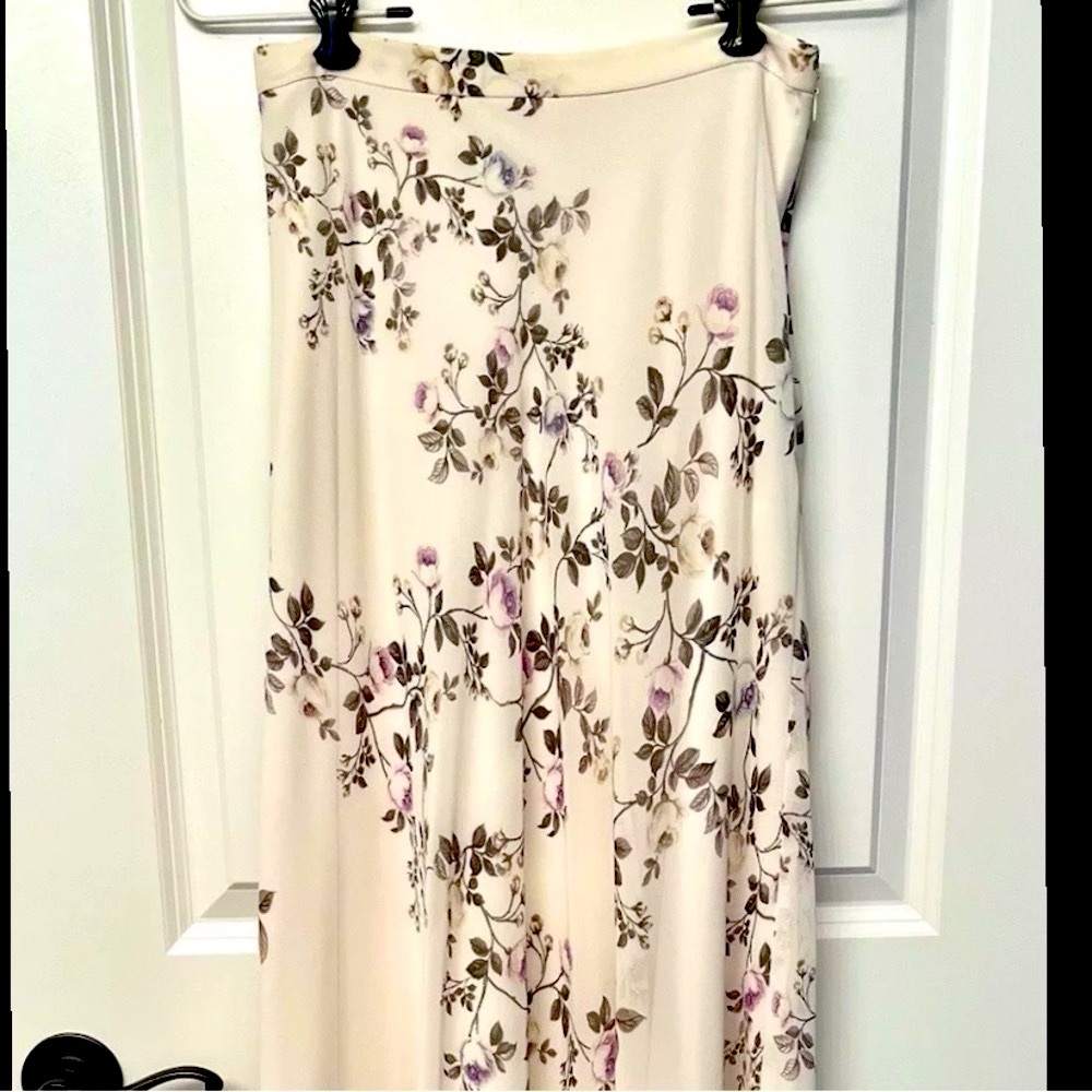LC Lauren Conrad Purple and White Maxi A-Line Skirt